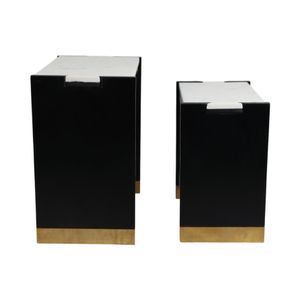 KELSEYWAY SET OF 2 BLACK TABLE 24 (IN) 4
