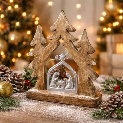 Nativity In Trees 8.1x6.3in