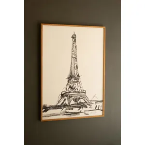 Framed Black & White Eiffel Tower Print 2