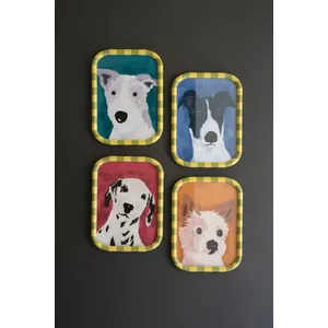 Set of 4 Framed Dog Prints under Glass 1