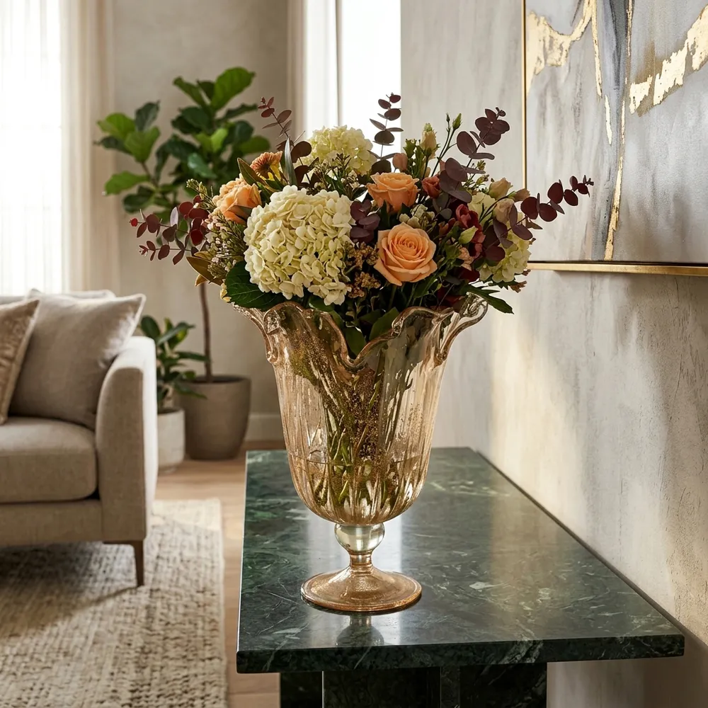HARDENSHAW BROWN GLASS VASE 18 (IN)