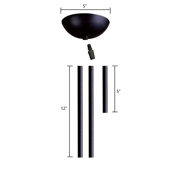 Rod Kit 1x6-inch 2x12-inch Extensions - Dark Rust
