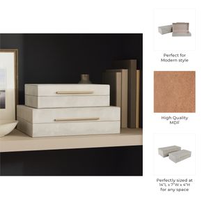 DAVINPARK SET OF 2 IVORY BOXES 4 (IN) 10