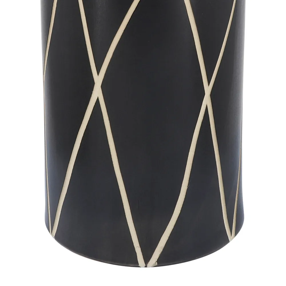FENTONMOOR BLACK VASE 16 (IN)