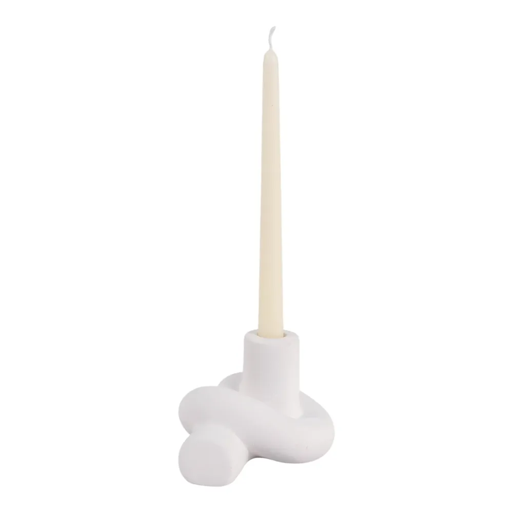 DUNCANCROSS WHITE CANDLE HOLDER 4 (IN)