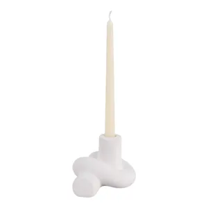 DUNCANCROSS WHITE CANDLE HOLDER 4 (IN) 3