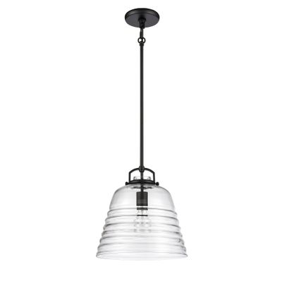 Current 12″ Wide 1-Light Mini Pendant - Matte Black