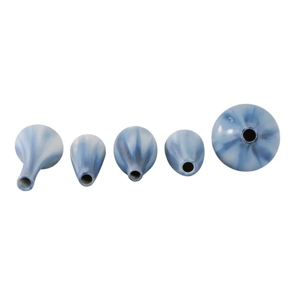 PAXTON SET OF 5 BLUE VASES 8 (IN)