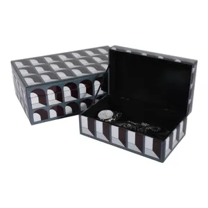 GROVERRIDGE SET OF 2 BLACK BOXES 4 (IN) 4
