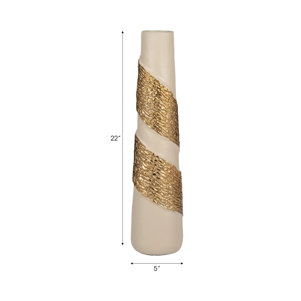 GREERWAY WHITE GLASS VASE 22 (IN)