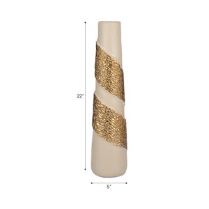 GREERWAY WHITE GLASS VASE 22 (IN) 9