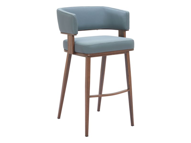 Poise Barstool Azure Gray & Walnut 7