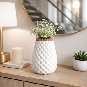 GORTONRUN WHITE VASE 9 (IN) 12