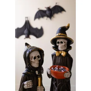Set of 2 Painted Resin Halloween Grim Reapers 5