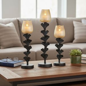 WALTONPARK SET OF 3 GRAY CANDLE HOLDER 23 (IN) 12