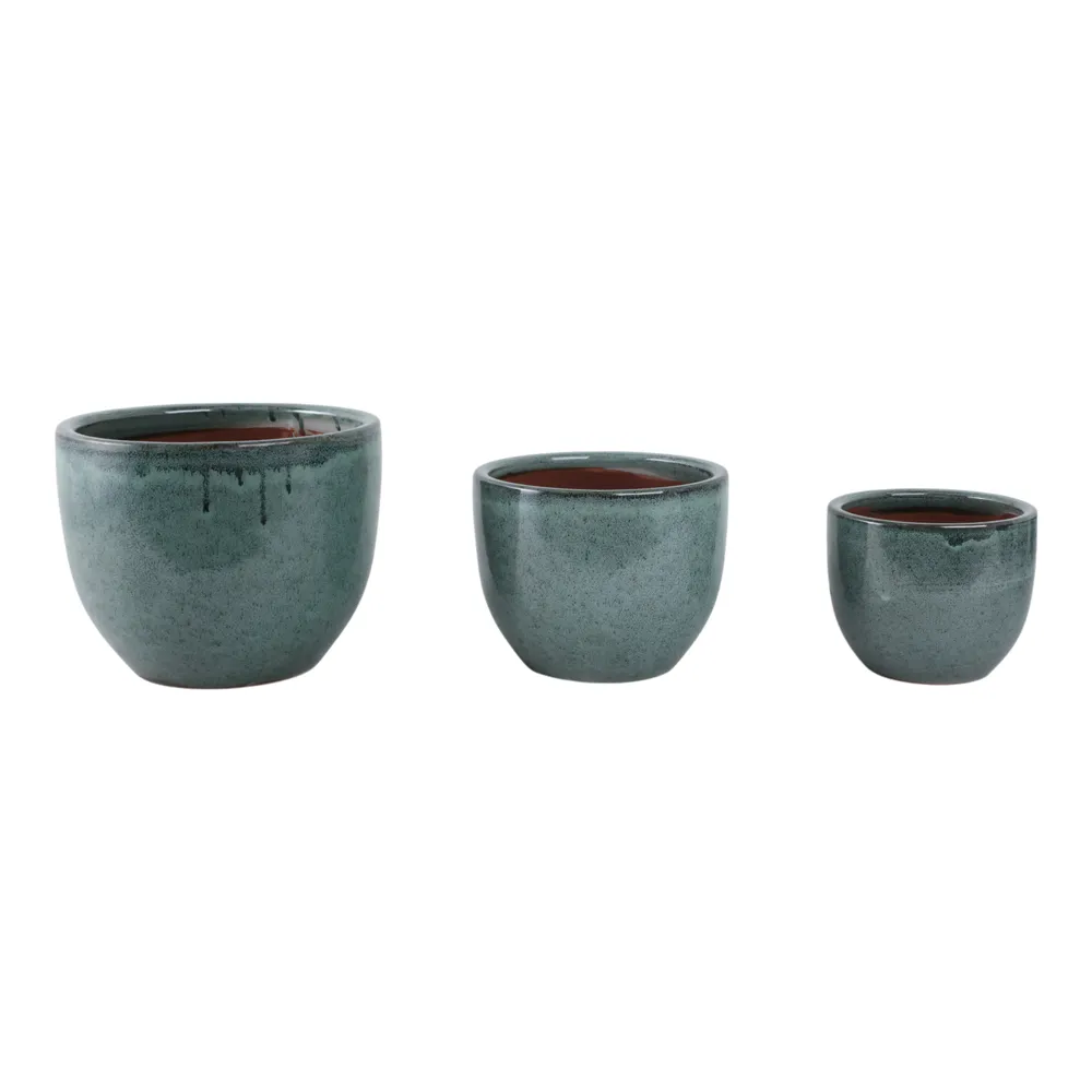 BOWENWELL SET OF 3 BLUE PLANTER 9 (IN)