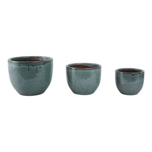 BOWENWELL SET OF 3 BLUE PLANTER 9 (IN) 1
