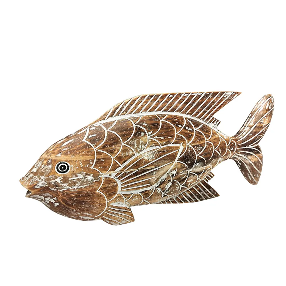 19-1/2" BROWN CRAVED FISH