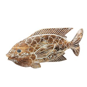 19-1/2" BROWN CRAVED FISH 1