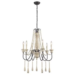 Sommieres 25'' Wide 6-Light Chandelier - Antique French Cream 1