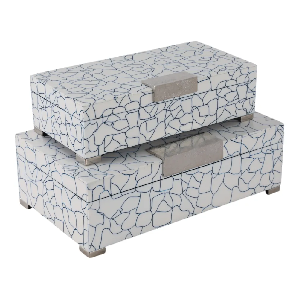 DEWEYFIELD SET OF 2 BLUE BOXES 5 (IN)