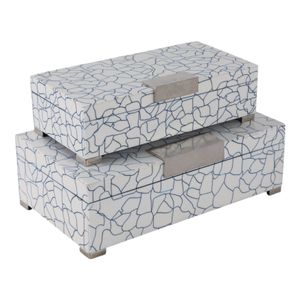 DEWEYFIELD SET OF 2 BLUE BOXES 5 (IN) 6