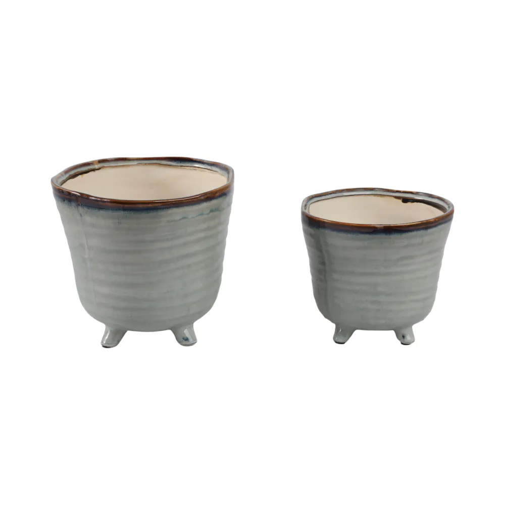 REXDALE SET OF 2 BLUE PLANTER 6 (IN)