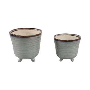 REXDALE SET OF 2 BLUE PLANTER 6 (IN) 3