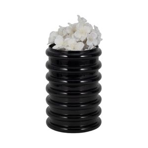 HUTTONSIDE BLACK GLASS VASE 9 (IN) 3