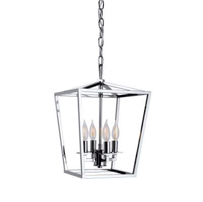 Cage 12″ Wide 4-Light Pendant - Polished Nickel