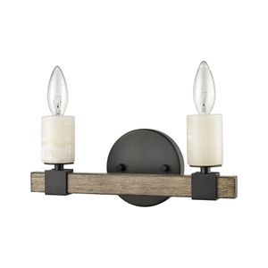 Stone Manor 12'' Wide 2-Light Vanity Light - Matte Black 2