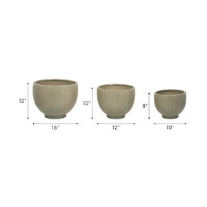 AIDENLEY SET OF 3 GREEN PLANTER 12 (IN) 8