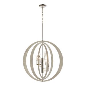 Retro Rings 26'' Wide 6-Light Chandelier - Polished Nickel 1