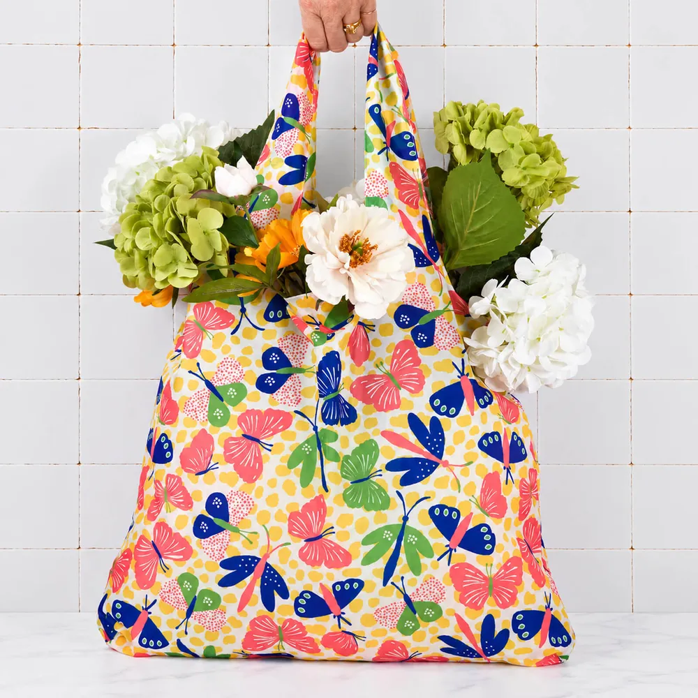 Bloom & Flutter blu Reusable Shopping Tote Bag