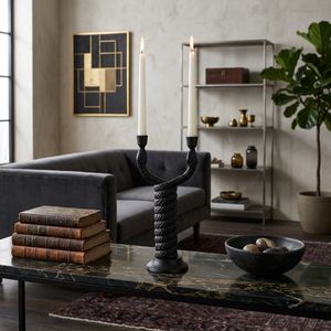 NICOLEHAVEN BLACK CANDLE HOLDER 16 (IN) 11
