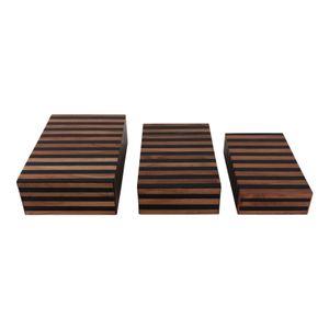 DEMPSEYBURN SET OF 3 BROWN BOXES 4 (IN) 4