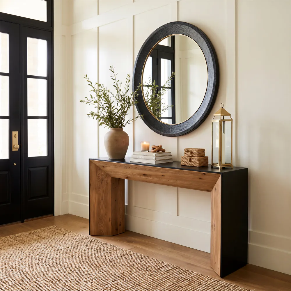 Frisco Console Table Black & Natural