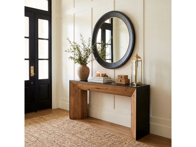 Frisco Console Table Black & Natural 2