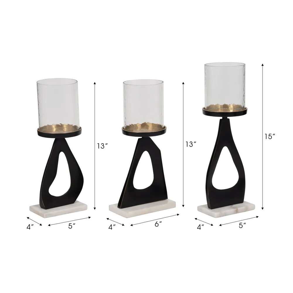 PALMERLAKE SET OF 3 BLACK CANDLE HOLDER 15 (IN)