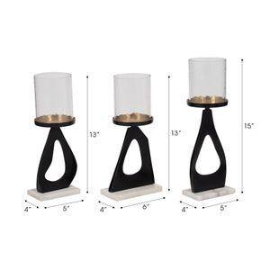 PALMERLAKE SET OF 3 BLACK CANDLE HOLDER 15 (IN) 9