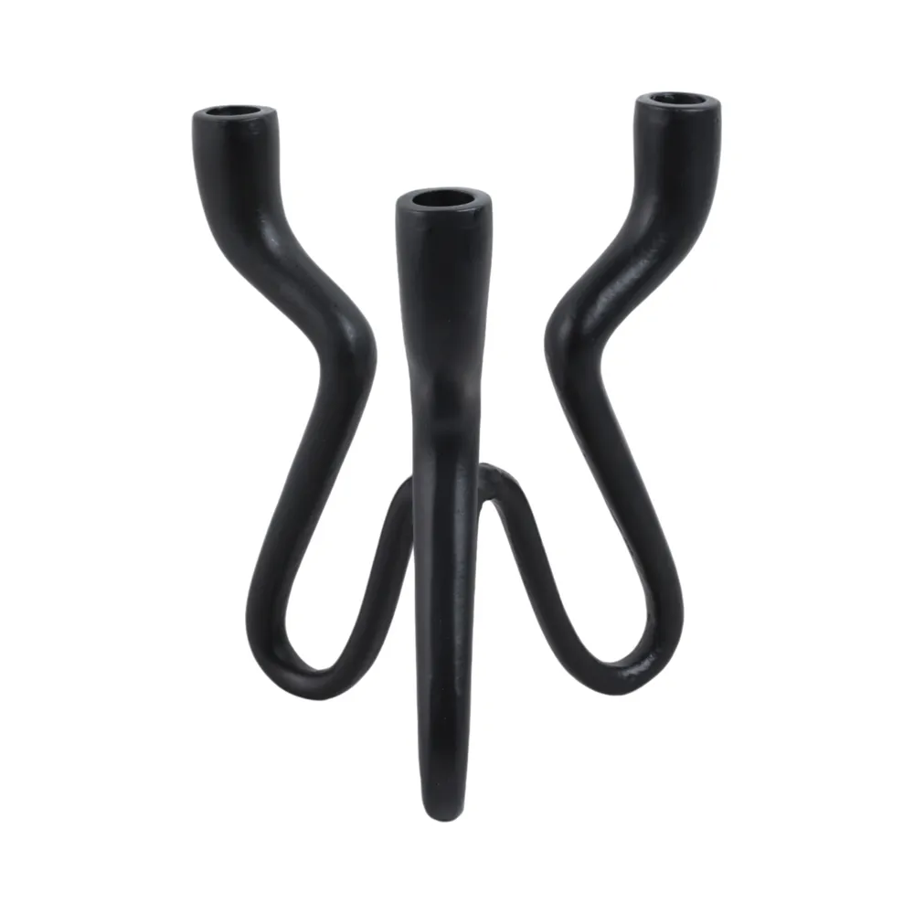 TODDBURN BLACK CANDLE HOLDER 10 (IN)