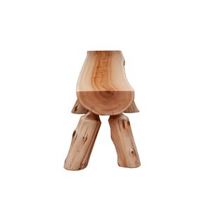 Cedar Log 36-inch Half-log Bench - Wood Seat - Coffee 4