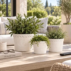 TATESIDE SET OF 3 BROWN PLANTER 8 (IN) 2