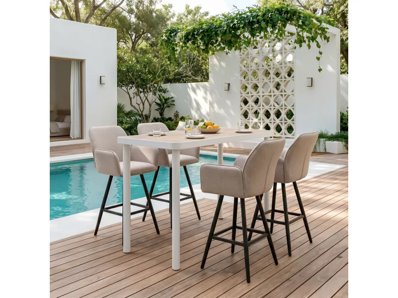 Sieve Swivel Barstool Beige 2