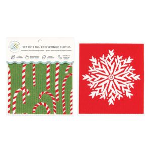Candy Canes blu Eco Sponge Cloths (Set of 2) 8