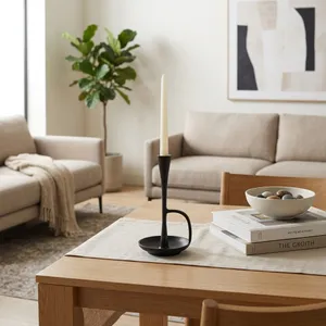 DECKERROSE BLACK CANDLE HOLDER 10 (IN) 11