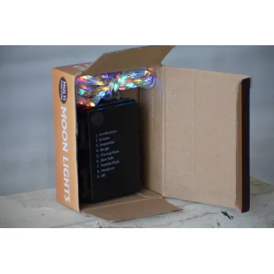 20 Bulb 6.5ft Battery Operated Moon Light Multi Color