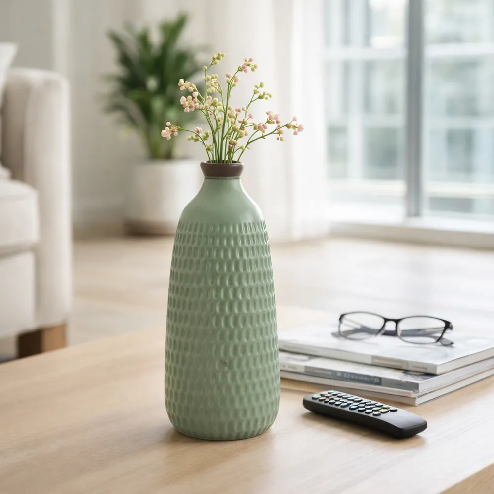HOLLIS GREEN VASE 16 (IN)