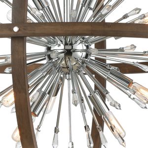 Morning Star 19.5'' Wide 6-Light Chandelier - Aged Fir with Chrome 4