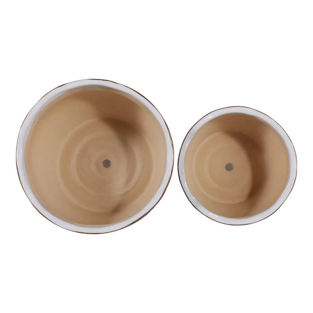 HENLEYDALE SET OF 2 BROWN PLANTER 8 (IN)